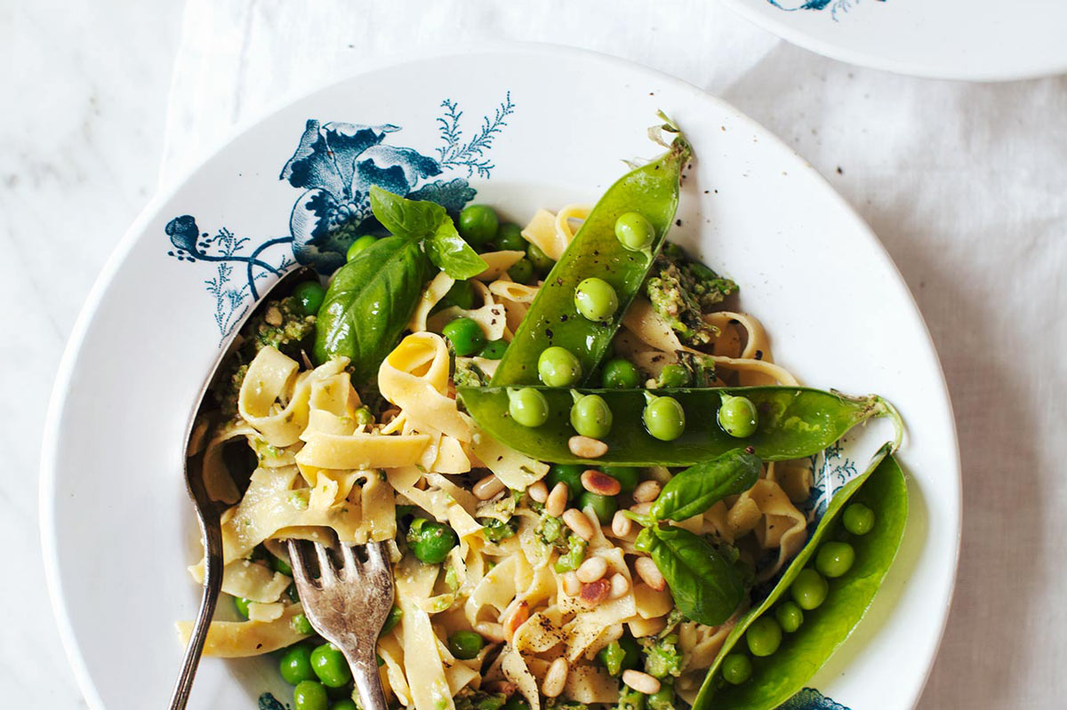 Chickpea Pasta with BasilPea Pesto My New Roots