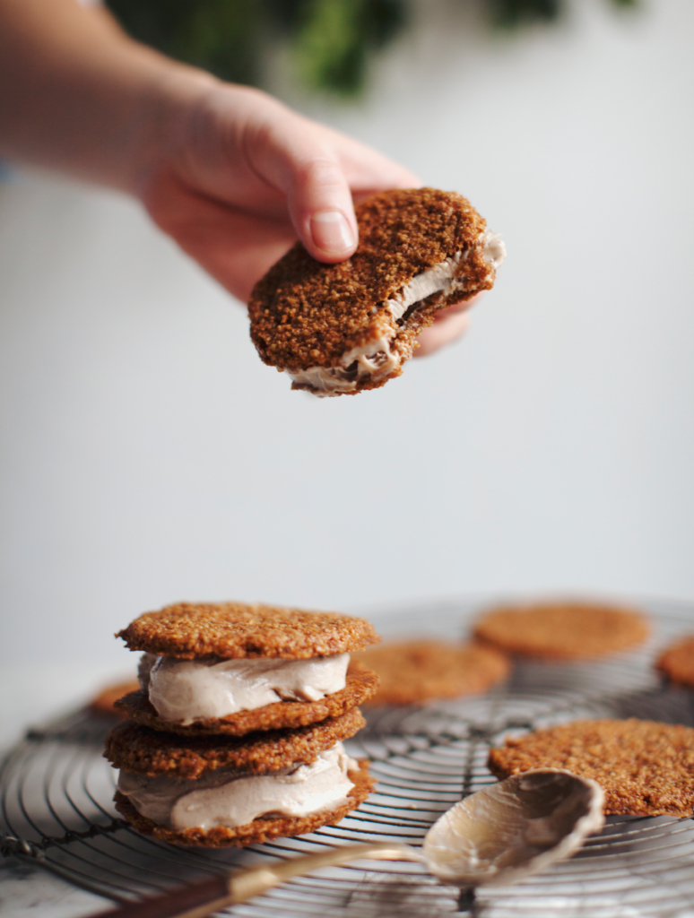 Gingersnap Eggnog Ice Cream Sandwiches