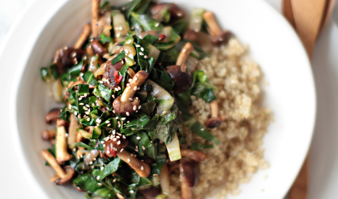 Baby Bok Choy and Shiitake Stir-fry