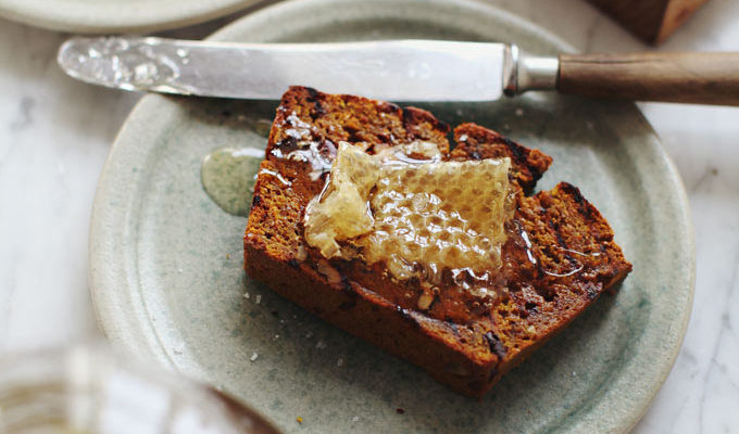 Grilled Pumpkin Bread with Honeycomb