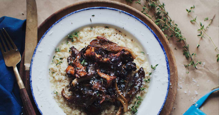White Lentil Risotto with Mushrooms