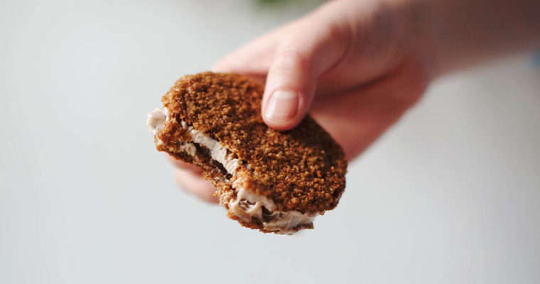 Gingersnap Eggnog Ice Cream Sandwiches