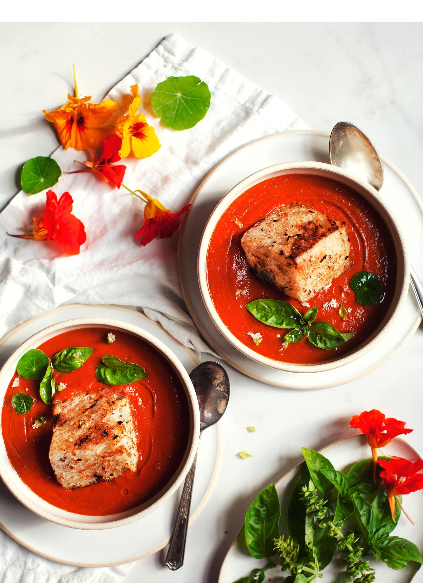 Bell Pepper Bisque with Giant Croutons
